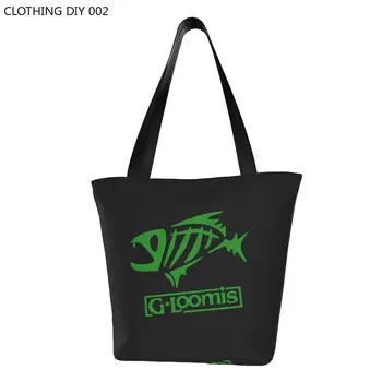 Забавная зеленая сумка для покупок для рыбалки нахлыстом Gloomis, холщовая сумка для покупок из вторичной переработки продуктов, наплечная сумка для покупок