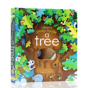 Загляни внутрь дерева, английские развивающие 3D-книжки с картинками, Книга для чтения для маленьких детей