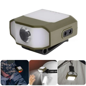 Зажим для крышки датчика на световой фаре 6 режимов COB LED налобный фонарь Type-C Зарядный головной фонарь для кемпинга на открытом воздухе 인덕션 모자 클립 라이트