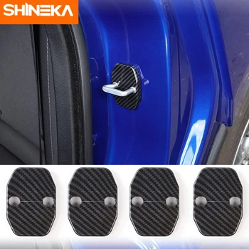 защитный чехол для дверного замка из 4шт для зарядного устройства, ABS, черные крышки дверных замков из углеродного волокна, защитная накладка для Dodge Charger 2010-2020