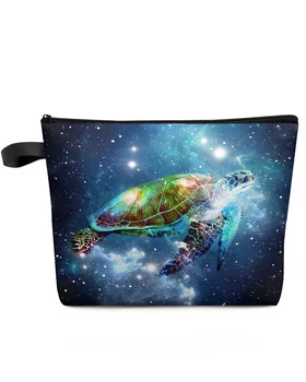 Звездное небо, постепенная морская черепаха, большая вместительная дорожная косметичка, портативная сумка для хранения макияжа, женский водонепроницаемый пенал.