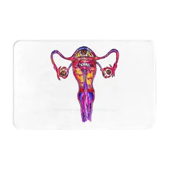Злые яичники 3D товары для дома Коврик для ног Женское здоровье Женская репродуктивная система Яичники Психоделический