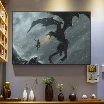 Игра The Elder Scrolls Плакат Настенное искусство Холст Картина Спальня Гостиная Украшение дома (без рамки)