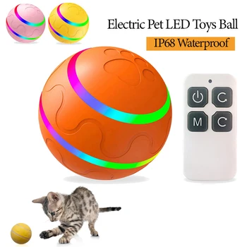 Игрушка для щенков, электрические игрушки для кошек, Злой мяч, собаки, играющие в кошки, аксессуары для кошек, интерактивная игрушка для кошек со светодиодной подсветкой, автоматические вращающиеся прыжки