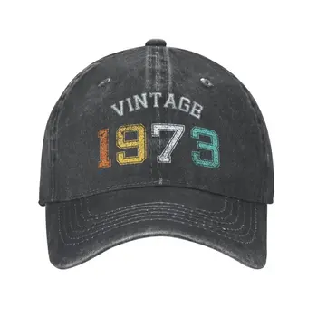 Изготовленная на заказ Хлопковая Ретро-Винтажная Бейсболка 1973 года рождения для мужчин и женщин, Регулируемая Шляпа для папы на 50-летие, Солнцезащитный крем