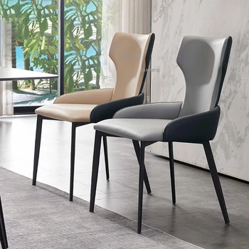 Изготовленные на заказ Кожаные обеденные стулья с Европейской спинкой для отдыха, Ресторанный стул, Роскошная Домашняя Кухонная мебель, стулья для столовой, современные