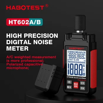 Измеритель уровня звука HABOTEST HT602 Портативный Измеритель SPL от 30 до 130dBA Прибор Для Измерения Громкости звукового шума Децибелометр