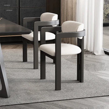 Итальянские легкие роскошные обеденные стулья Дизайнерский обеденный стул из массива дерева Мебель для дома Простой современный чайный стул Высококачественные гостиничные стулья