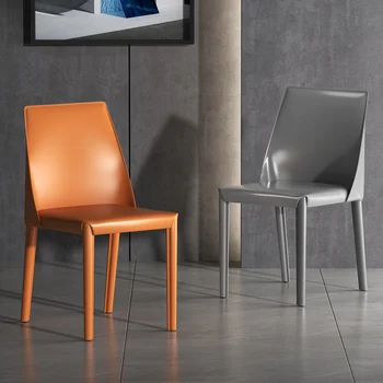 Итальянское минималистичное кожаное кресло-седло, Легкое Роскошное домашнее Эргономичное Дизайнерское обеденное кресло в индустриальном стиле, Ресторанное кресло