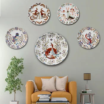 Керамическая тарелка с мультяшной птицей из Финляндии, украшение дома в европейском стиле, тарелка для художественной росписи входа в гостиную, Настенная тарелка