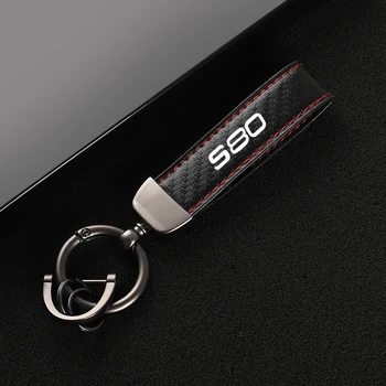 Кожаный автомобильный брелок с пряжкой в виде подковы, ювелирный брелок для ключей Volvo s80 с логотипом, автомобильные аксессуары