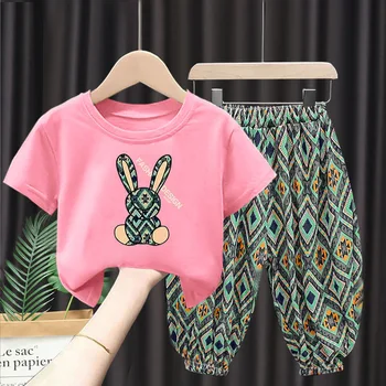 Комплект детской одежды для девочек, летние комплекты одежды для мамы, мальчиков и девочек, короткая хлопковая футболка, детская одежда в корейском стиле