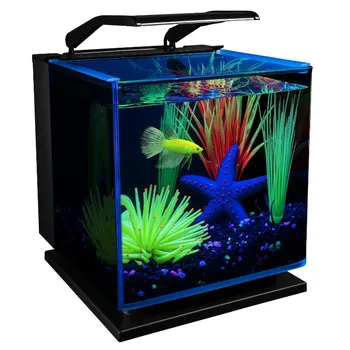 Комплект для аквариума Betta Glass объемом 3 галлона, включает ящик для рыбы со светодиодной подсветкой
