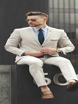 Комплект из 2 предметов, Модный Приталенный костюм 2020 года С вырезами на лацканах, Новейший Дизайн пальто и брюк, Мужские костюмы, Костюм размера плюс (Куртка + брюки + галстук)
