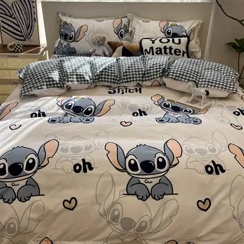 Комплект постельного белья Disney dormitory с Микки Маусом, детское стеганое одеяло, простыня, наволочка, сумка для постельного белья для мальчиков и девочек с Дональдом Даком