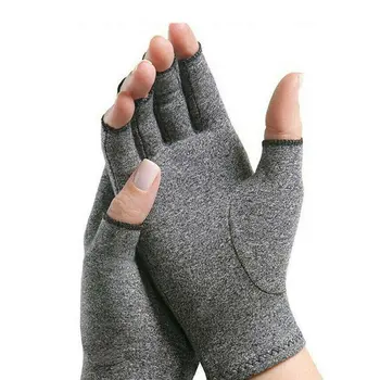 Компрессионные перчатки при артрите, нескользящие дышащие Медицинские перчатки на полпальца, реабилитационные тренировки, обезболивающие