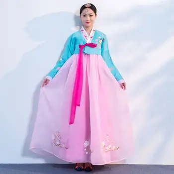 Корейское платье Элегантный Дворцовый костюм принцессы Корейский Эмборидери Свадебная вечеринка Православный Народный женский костюм Ханбок