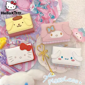 Кошелек Серии Sanrio Hello Kitty Melody Yugui Dog Kulomi Kawaii, Длинный И Короткий Кошелек, Студенческий Бант, Ретро-Сумка Для Карт, Лолита