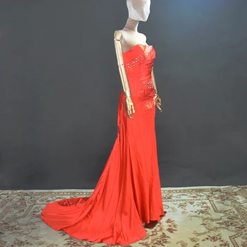 Красные платья подружек невесты для свадебной вечеринки, женское вечернее платье с блестками, расшитое бисером