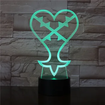 Креативный подарок Влюбленным парам в виде сердца, 3D Лампа, ночник для детей, светодиодная Иллюзия, атмосфера сна, Легкое прикосновение, изменение цвета 2901