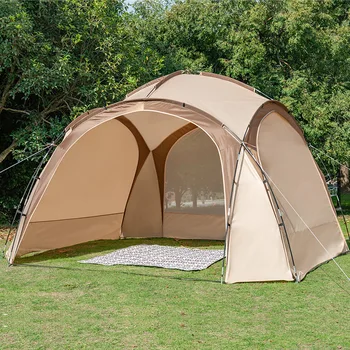 Купольные палатки для кемпинга на открытом воздухе на 8-10 человек, Легкие Роскошные Круглые, с большим навесом, Большой тент, беседка-шатер