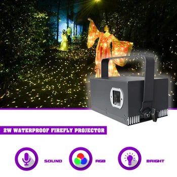 Лазерный проектор SUNART 2W RGBW Waterpof Firefly С эффектом освещения сцены для дискотеки DJ На открытом воздухе Galactic Starry Sky Lamp DMX