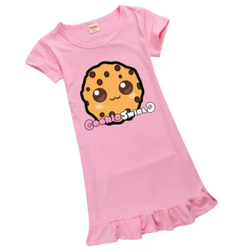 Летнее платье для девочек с рисунком печенья Swirl c, одежда для девочек, детская ночная рубашка, праздничное платье принцессы, Детская Домашняя одежда, одежда
