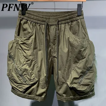 Летние мужские брюки Sprin в американском стиле с завязками, свободная уличная одежда, повседневные брюки до колена, 12A7631