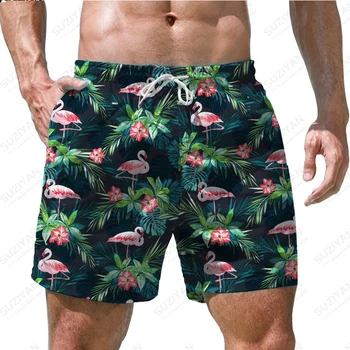 Летние новые мужские шорты, пляжные брюки, милые животные, 3D принт, Гавайский досуг, Пляжный стиль, мужские баскетбольные шорты на шнурке для дома