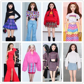 Лимитированный комплект одежды/ Модное платье-рубашка, пальто, джинсы, 1/6 Кукольная одежда, костюм, наряд для куклы Барби длиной 30 см Xinyi FR ST OB