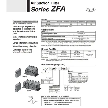 Линейный вакуумный эжектор SMC ZFA200-02 ZFA200-02L ZFA200-02R ZFA200-02LR