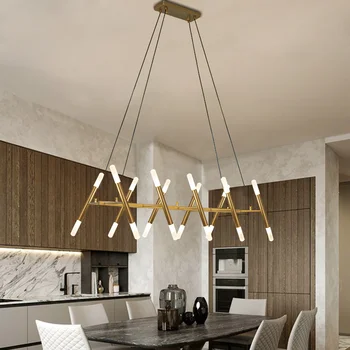 Люстры светодиодные современные дизайнерские из черного золота потолочные в стиле арт-деко для кухни, гостиной, спальни в стиле лофт