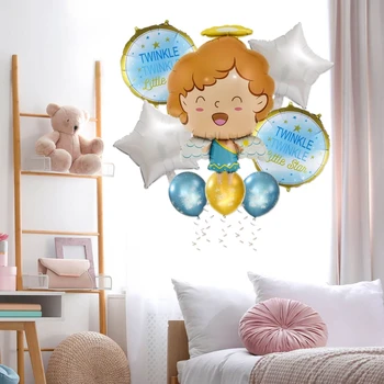Маленький ангел, набор воздушных шаров из алюминиевой пленки, декор для вечеринки 