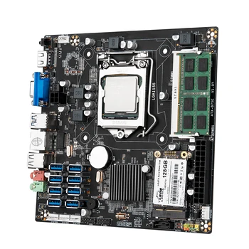 Материнская плата B75 LGA 1155 Процессор Оперативная Память DDR3 Процессор PCIE 1X Адаптер ATX 24PIN Блок Питания Комплект материнской платы для майнинга B75E BTC