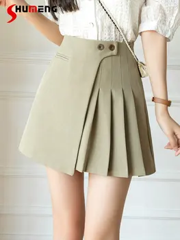 Милая Женская короткая плиссированная юбка для костюма в корейском стиле 2023, Летние новые Элегантные мини-юбки в складку для женщин с защитой от воздействия влаги