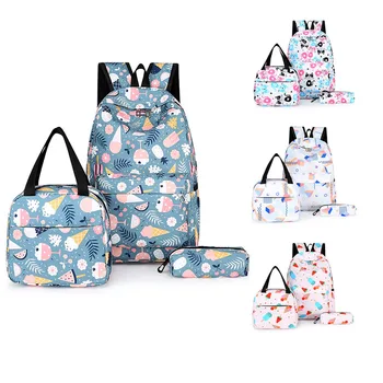 Милый рюкзак из 3 предметов для девочек и мальчиков с изолированной сумкой для ланча, пеналом для карандашей
