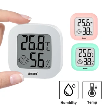 Мини-ЖК-цифровой термометр-гигрометр, измеряющий температуру в помещении и на улице, домашний гигрометр, датчик температуры и влажности, измерительный инструмент