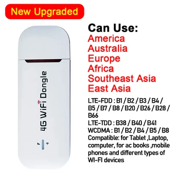 Модернизированный беспроводной USB-ключ 4G LTE, модем 150 Мбит /с, мобильная широкополосная Sim-карта, карманная точка доступа, WiFi-адаптер для домашнего офиса