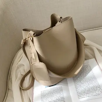 Модная сумка-ведро с широким ремнем, дизайнерские женские сумки через плечо, роскошная сумка через плечо из искусственной кожи, большая вместительная сумка-мессенджер simply purse new