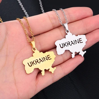 Модное ожерелье с подвеской на карте Украины для женщин, девочек-подростков, Флаг Украины из нержавеющей стали, подарок для вечеринок, прямая поставка для любителей мира