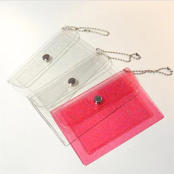 Модный 2-битный Прозрачный Водонепроницаемый ПВХ Для женщин и девочек, футляр для визиток, Мужская сумка для кредитных карт, удостоверение личности, Мини-кошелек