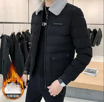 Модный бренд 2021, мужской пуховик, теплая толстая куртка, Зимнее пальто, парки, мужские куртки с подкладкой, Casacos Masculino, Мужская одежда