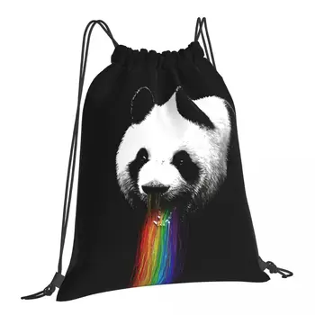 Модный рюкзак для хранения на шнурке с красочным принтом Rainbow, подростковая дорожная сумка, Многофункциональный карман