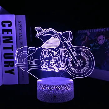 Мотоциклетная 3D иллюзионная лампа, спиральный ночник для детской спальни, декор, меняющий цвет, атмосфера, светодиодный ночник, подарок на день рождения