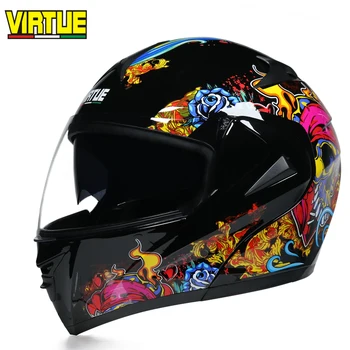 Мотоциклетный шлем с двойными стеклянными линзами и маской, мужской шлем, женский мотоциклетный шлем casco casque moto capacete kask helm