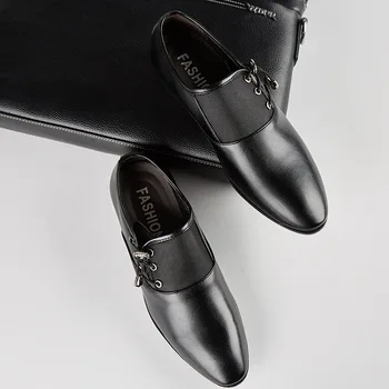 Мужская обувь Модельная Кожаная Мужская Обувь Оригинальные Модные Свадебные Черные Туфли Лоферы для Мужчин Chaussure Homme Zapatos De Hombre
