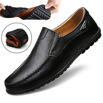 Мужская повседневная обувь люксового бренда, мужские лоферы, мокасины, дышащие черные кроссовки без застежки для вождения.