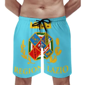 Мужские пляжные шорты Аниме Пляжный флаг Лацио Дышащий быстросохнущий баскетбольный мяч премиум-класса С регулируемым шнуром, Свободный эластичный Гавайи, Па