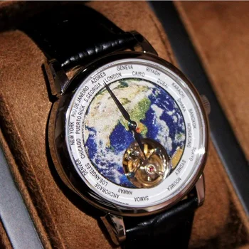 Мужские часы GULL TRON Tourbillo Роскошные Часы Ретро Механические Наручные часы 50 м Водонепроницаемый циферблат с сапфировой эмалью Мировое время ST8000