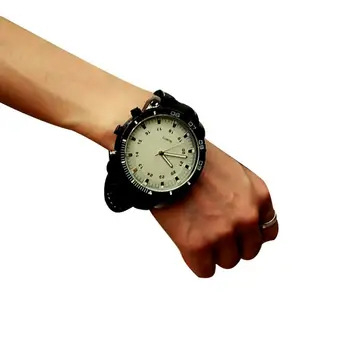 Наручные часы Стильные портативные аналоговые спортивные часы с большим циферблатом и ремешком из искусственной кожи, парные часы для мужчин и женщин